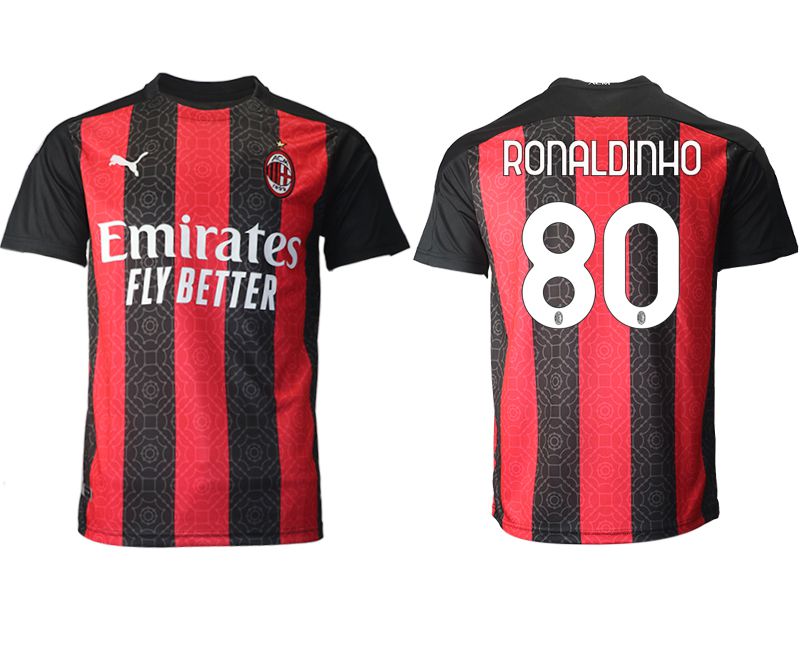 Men 2020-2021 club AC milan home aaa version #80 red Soccer Jerseys->ac milan jersey->Soccer Club Jersey